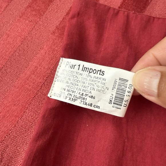 Pier 1 Imports Set of 5 Red Placemats Velvet Stripes Holiday Any Party 13X19" - Picture 7 of 8